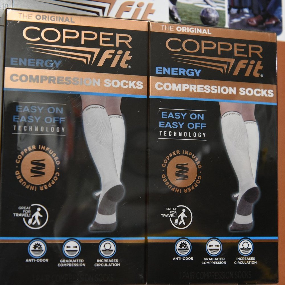 Copper Fit Unisex Compression Sock, 2-pair